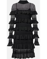 Zimmermann - Crush High Neck Frilled Knitted Minidress - Lyst
