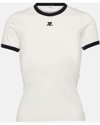 Courreges - Camiseta de jersey de algodon con logo - Lyst