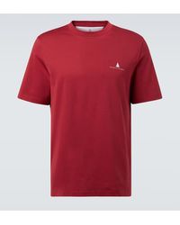 Brunello Cucinelli - Camiseta En Jersey De Algodon Con Logo - Lyst