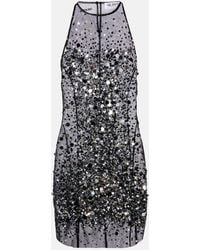 The Attico - Sequined Sheer Minidress - Lyst