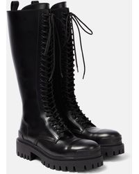 Balenciaga - Strike Leather Lace-up Boots - Lyst
