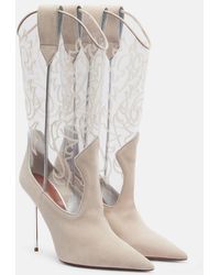 Paris Texas - Lidia 105 Suede And Pvc Cowboy Boots - Lyst
