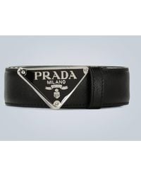 Prada - Saffiano Leather Buckle Belt - Lyst