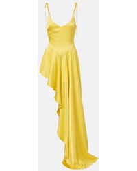 David Koma - Asymmetric Draped Satin Minidress - Lyst