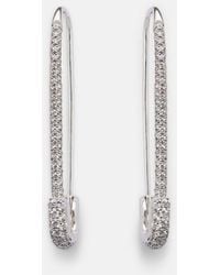 Anita Ko - Safety Pin Extra Large 18Kt Earrings With Diamonds - Lyst