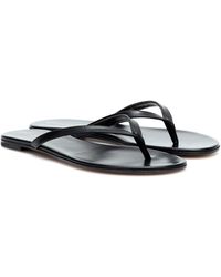 Gianvito Rossi Calypso Leather Thong Sandals - Black