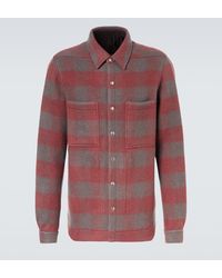 Rick Owens - Sobrecamisa De Lana Virgen A Cuadros - Lyst