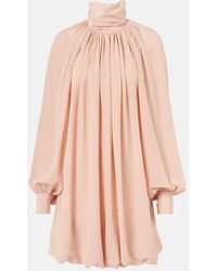 Stella McCartney - Gathered Open-Back Silk Chiffon Minidress - Lyst