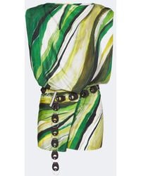 Christopher Esber - Belted Printed Silk Minidress - Lyst