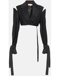 AYA MUSE - Xylo Cutout Cropped Wool-Blend Blazer - Lyst
