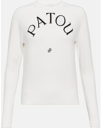 Patou - Logo Wool-blend Jacquard Sweater - Lyst