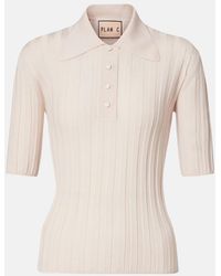 Plan C - Ribbed-Knit Wool Polo Shirt - Lyst