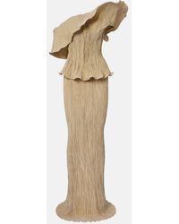 Marmar Halim - One-Shoulder Pleated Taffeta Gown - Lyst