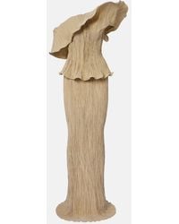 Marmar Halim - One-Shoulder Pleated Taffeta Gown - Lyst