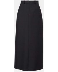 The Row - Jupe Longue Roux En Laine Et Soie - Lyst