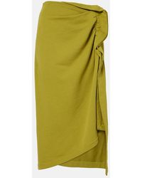 Dries Van Noten - Gathered Cotton Midi Skirt - Lyst