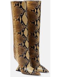 The Attico - Cheope Snake-effect Leather Knee-high Boots - Lyst