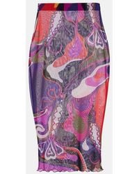 PUCCI - Orchidee Mesh Pencil Skirt - Lyst