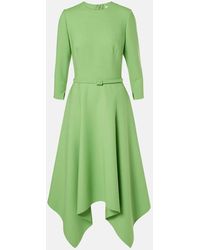 Oscar de la Renta - Asymmetric Wool-Blend Midi Dress - Lyst