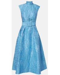 Rebecca Vallance - Aegir Belted Jacquard Midi Dress - Lyst