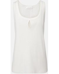 Victoria Beckham - Split Cotton And Linen Tank Top - Lyst