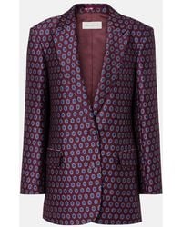 Dries Van Noten - Printed Wool, Cotton, And Linen-Blend Blazer - Lyst