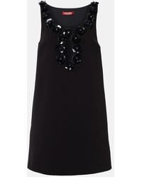 Max Mara - Vestido Corto Delis De Crepe Con Abertura - Lyst