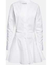 Alaïa - Cotton Poplin Minidress - Lyst