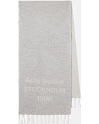 Acne Studios - Fringed Logo Wool Jacquard Scarf - Lyst
