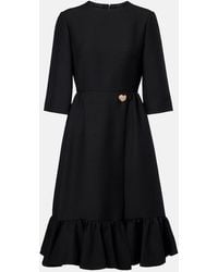 Valentino - Crepe Couture Ruffled Midi Dress - Lyst