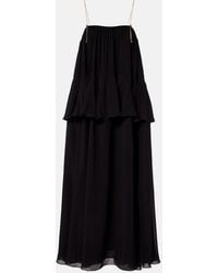 Chloé - Embellished Open-Back Silk Georgette Maxi Dress - Lyst