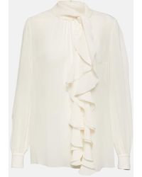 Dolce & Gabbana - Blusa de seda con volantes - Lyst