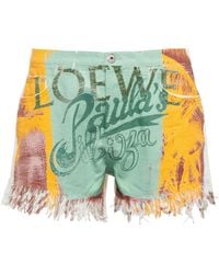 Loewe Paula's Ibiza Bedruckte High-Rise-Jeansshorts - Mehrfarbig