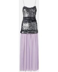 JACQUES WEI - Sequined Paneled Maxi Dress - Lyst
