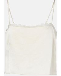 Leset - Barb Cropped Lace Satin Camisole - Lyst