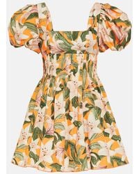 Agua Bendita - Caramelo Lirio Floral Cotton Minidress - Lyst