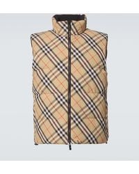 Burberry - Veste Doudoune Sans Manches Check - Lyst