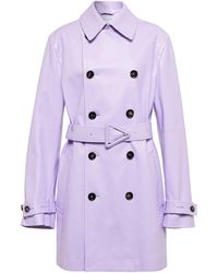 Bottega Veneta Trench-coat en cuir - Violet