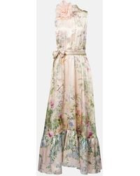 CAMILLA - Crystal-Embellished Silk Maxi Dress - Lyst