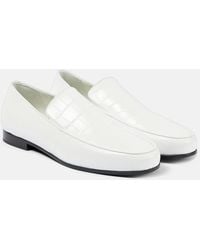 TOTEME - Crocodile-Effect Leather Loafers - Lyst