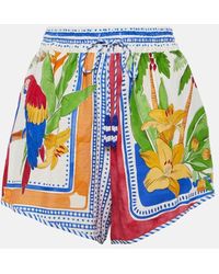 FARM Rio - Tropical Destination Linen-blend Crochet Shorts - Lyst