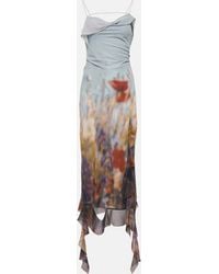 Acne Studios - Delousi Floral Ruffled Midi Dress - Lyst