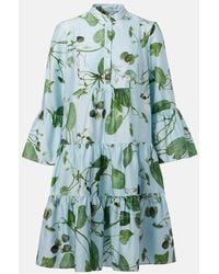 Erdem - Tiered Floral Cotton Minidress - Lyst