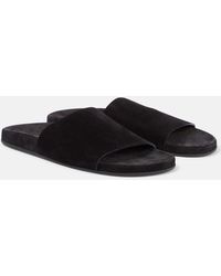 The Row - Hugh Suede Slides - Lyst