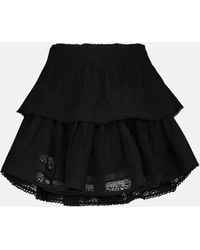 LoveShackFancy - Ruffled Cotton Miniskirt - Lyst
