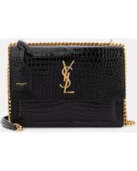 Saint Laurent - Medium Sunset Croc-embossed Leather Shoulder Bag - Lyst