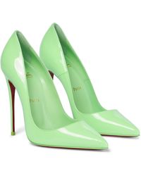 Christian Louboutin So Kate 120 Patent Leather Pumps - Green