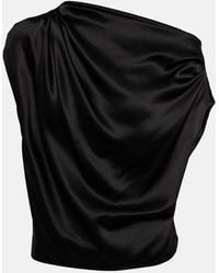 The Sei - Draped One-Shoulder Silk Top - Lyst