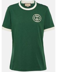 Gucci - Camiseta de algodon con logo bordado - Lyst