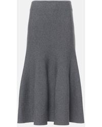 KHAITE - Odil Knitted Wool-Blend Midi Skirt - Lyst
